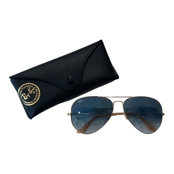 Ray-Ban G15 Aviator blue gradient lens & Gold Rim - Picture 1 of 2